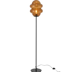 Lampadaire en verre fumé design vintage
