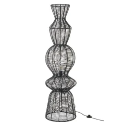 Lampadaire métal ajouré structure sculpturale