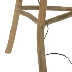 Lampadaire rond en rotin