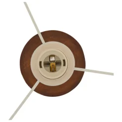 Lampadaire sur pied en bois avec abat-jour en coton