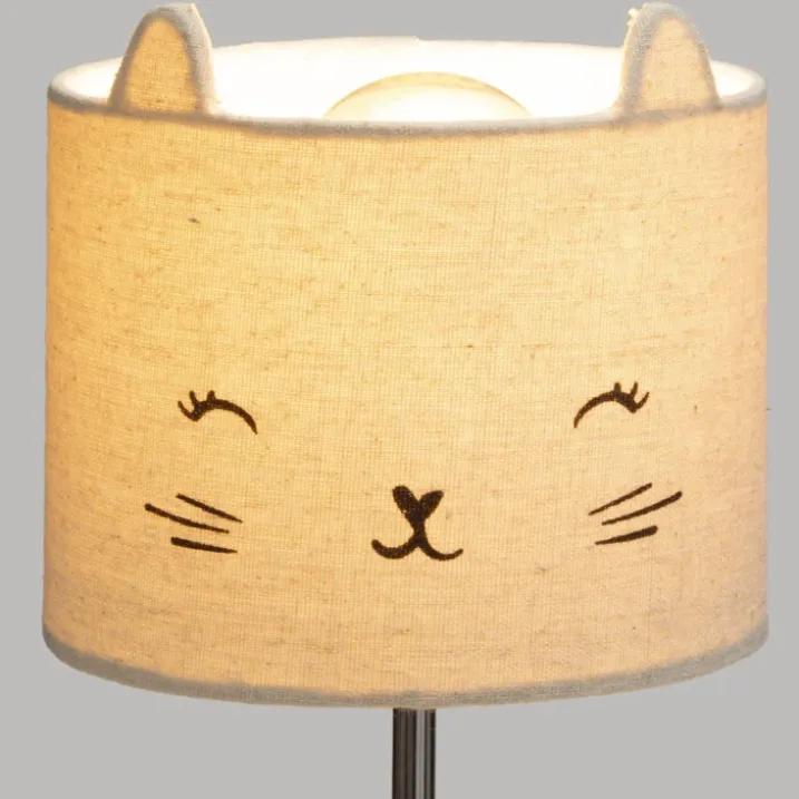 Lampe avec abat jour chat