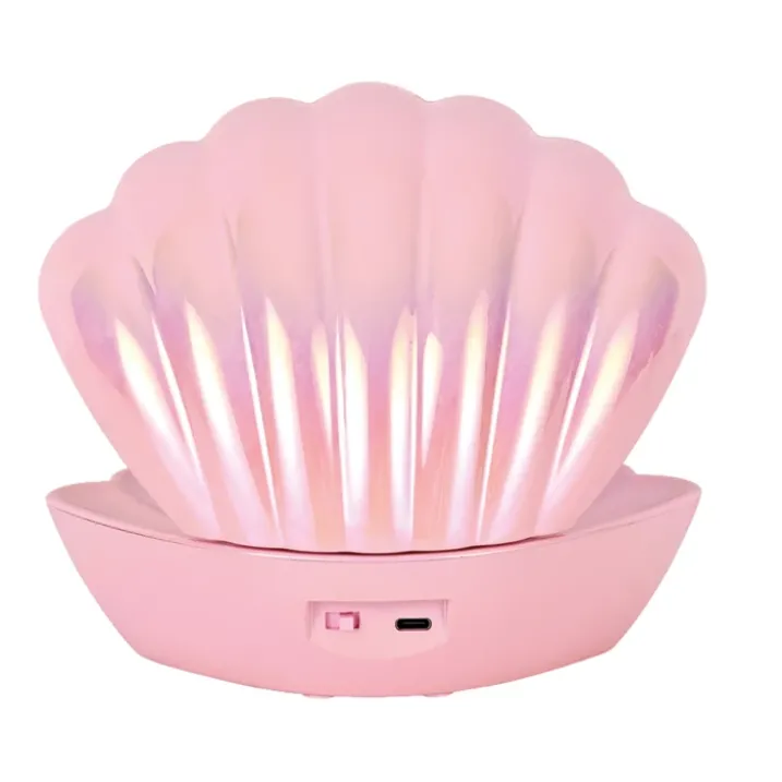 Lampe coquillage lumineuse à effet pailleté