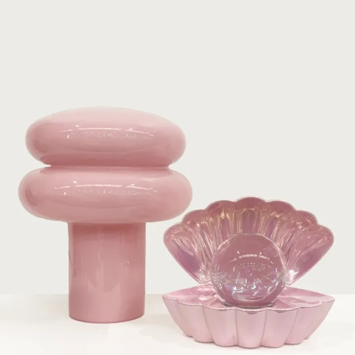 Lampe coquillage lumineuse à effet pailleté