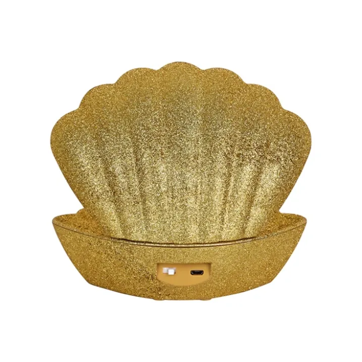 Lampe coquillage lumineuse à effet pailleté