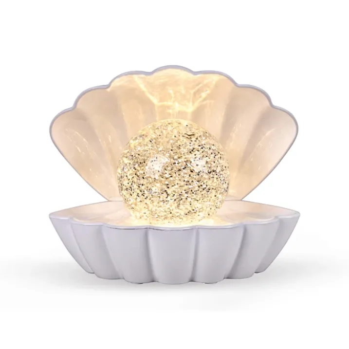 Lampe coquillage lumineuse à effet pailleté