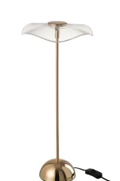 Lampe de table LED en métal effet fleur