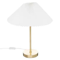 Lampe doré avec abat-jour plissé