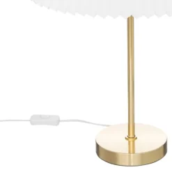 Lampe doré avec abat-jour plissé