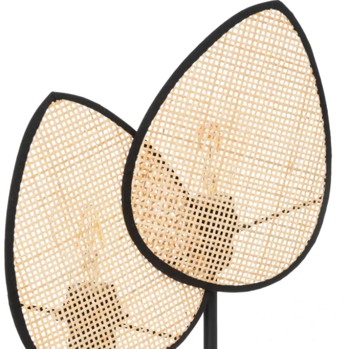 Lampe en forme de feuilles en rotin