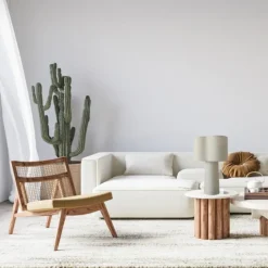 Lampe à pose en lin naturel organique