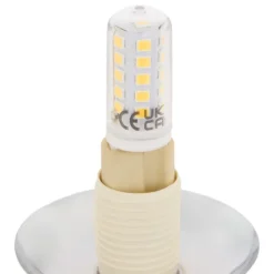 Lampe à poser avec globe opalin et base en acier