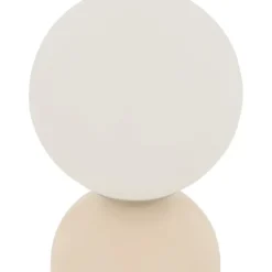 Lampe à poser avec globe opalin et base en acier