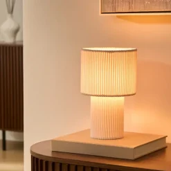 Lampe à poser côtelée en métal