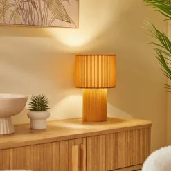 Lampe à poser côtelée en métal