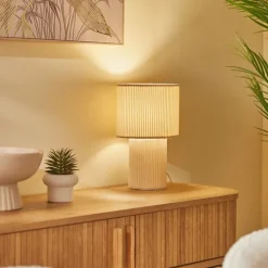 Lampe à poser côtelée en métal