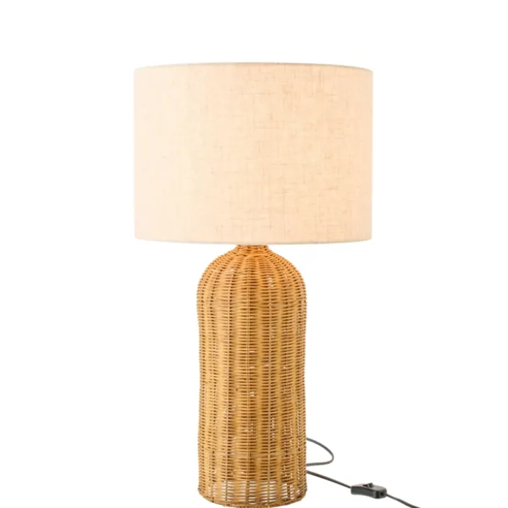Lampe à poser en métal avec pied cylindrique ajouré