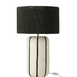 Lampe à poser en poterie avec abat-jour cylindrique