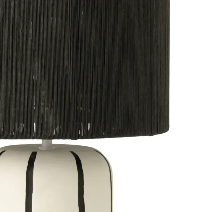 Lampe à poser en poterie avec abat-jour cylindrique