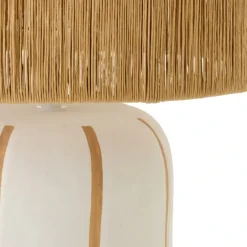 Lampe à poser en poterie avec abat-jour cylindrique