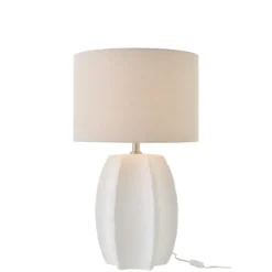 Lampe à poser en poterie avec pied sculpté