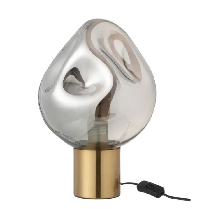 Lampe à poser en verre et métal design
