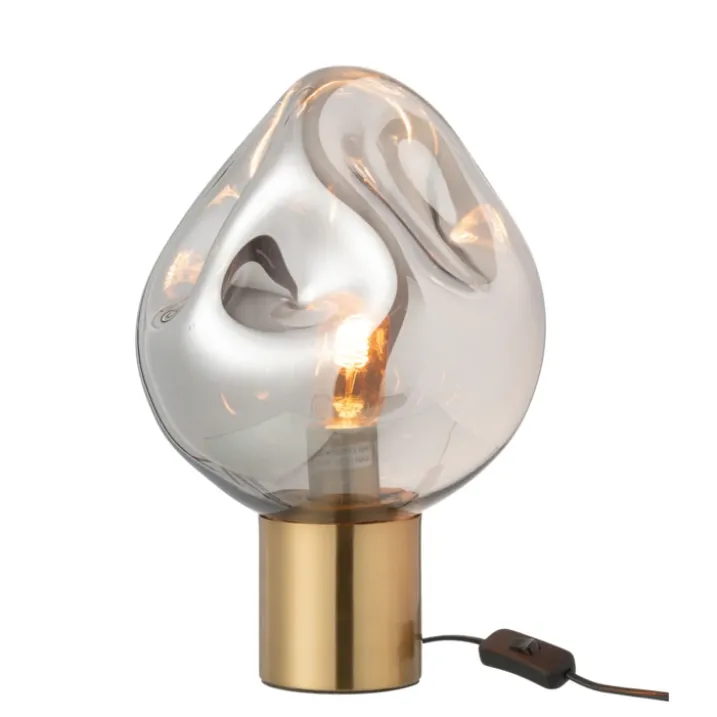 Lampe à poser en verre et métal design
