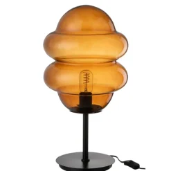 Lampe à poser en verre fumé design vintage