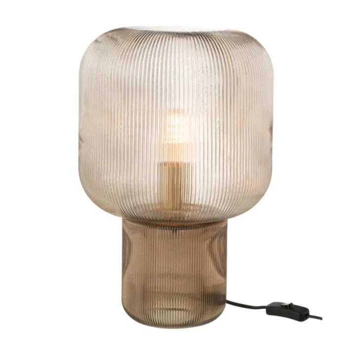 Lampe à poser en verre strié design