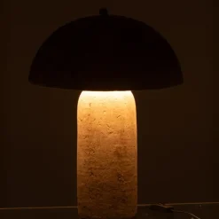 Lampe à poser forme champignon en papier mâché