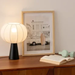 Lampe à poser métal et coton
