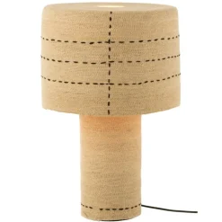 Lampe à poser pontillés en jonc de mer naturel