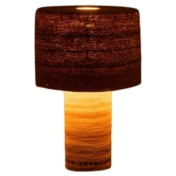 Lampe à poser pontillés en jonc de mer naturel