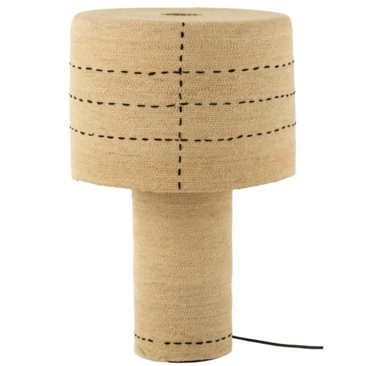Lampe à poser pontillés en jonc de mer naturel