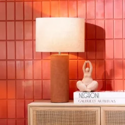 Lampe sur pied en terre cuite