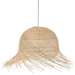 Lampe suspendue ronde en rotin