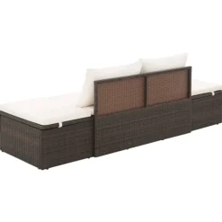 Lit de jardin en résine tressée avec coussin