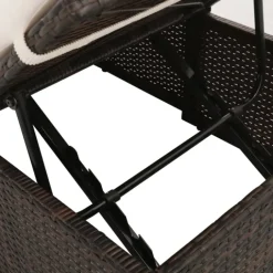 Lit de jardin en résine tressée avec coussin