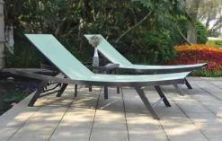 Lot de 2 Bains de Soleil et Table Basse