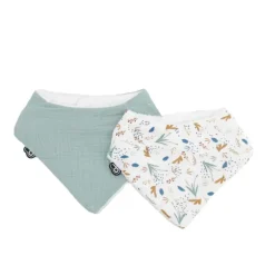Lot de 2 bavoirs bandana bébé