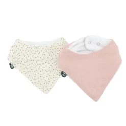Lot de 2 bavoirs bandana bébé en mousseline