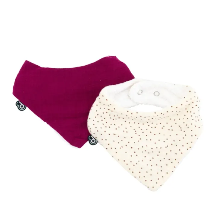 Lot de 2 bavoirs bandana bébé en mousseline