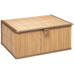 Lot de 3 boîtes de rangement en bambou