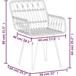 Lot de 2 chaises de jardin avec accoudoirs
