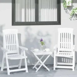 Lot de 2 chaises de jardin inclinables pliantes