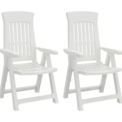 Lot de 2 chaises de jardin inclinables pliantes