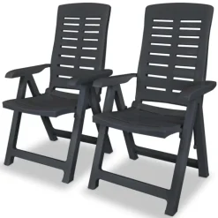 Lot de 2 chaises de jardin inclinables pliables