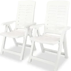 Lot de 2 chaises de jardin inclinables pliables
