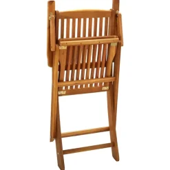 Lot de 4 chaises de jardin pliables en bois avec accoudoirs