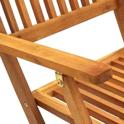 Lot de 4 chaises de jardin pliables en bois avec accoudoirs