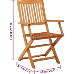 Lot de 4 chaises de jardin pliantes en bois